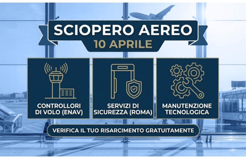 Sciopero trasporto aereo 10 aprile 2026: voli garantiti, possibili ritardi e cancellazioni
